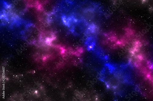 Fototapeta Naklejka Na Ścianę i Meble -  Large cluster of stars. Colorful nebula. Space abstract background
