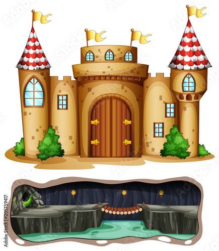 A Castle and underground Dragon Cave