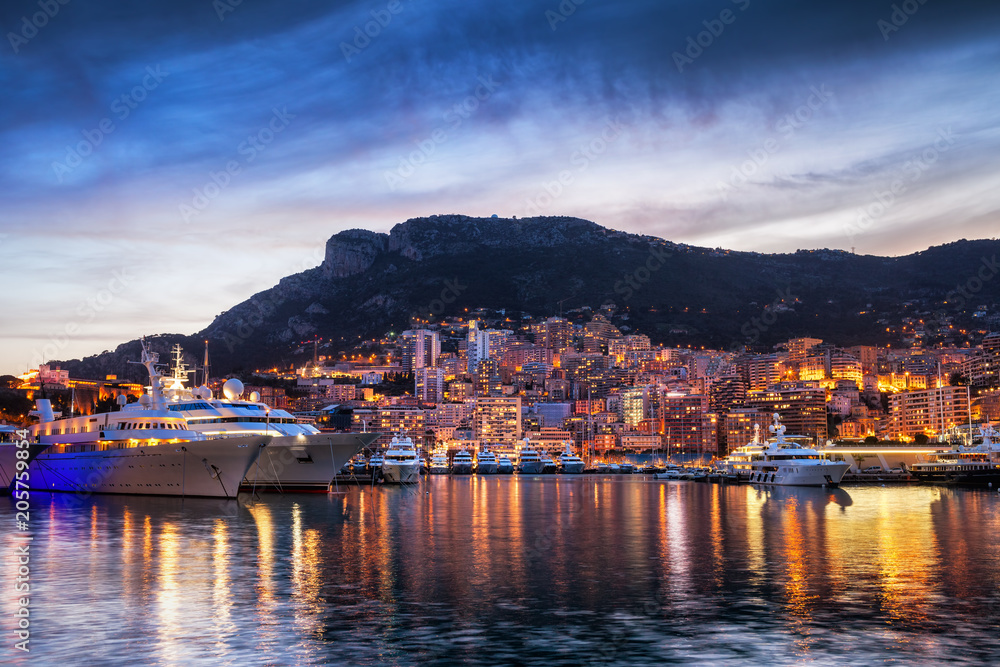 Principality of Monaco Evening Skyline