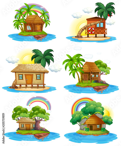 A Set of Hut at Island