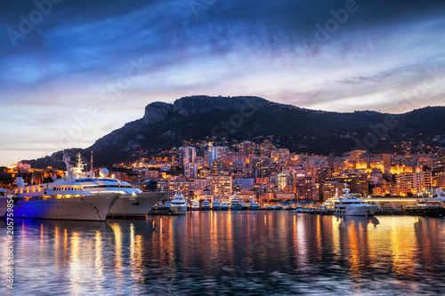 Principality of Monaco Evening Skyline photo