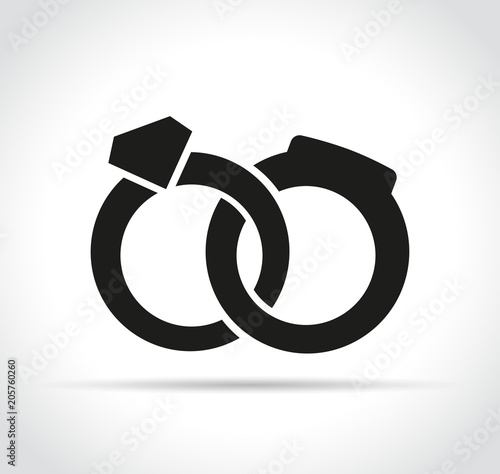 wedding rings icon on white background