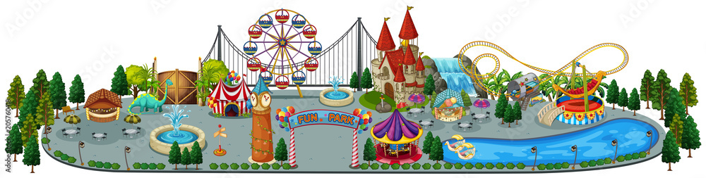 A Fun Amusement Park Map Stock Vector | Adobe Stock