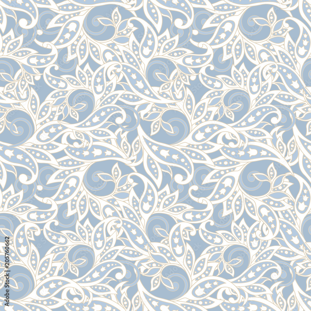 Seamless pattern in indian style. Floral vector illustration