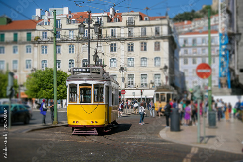 Famous tram 28 in Lisbon, Portugal. photo