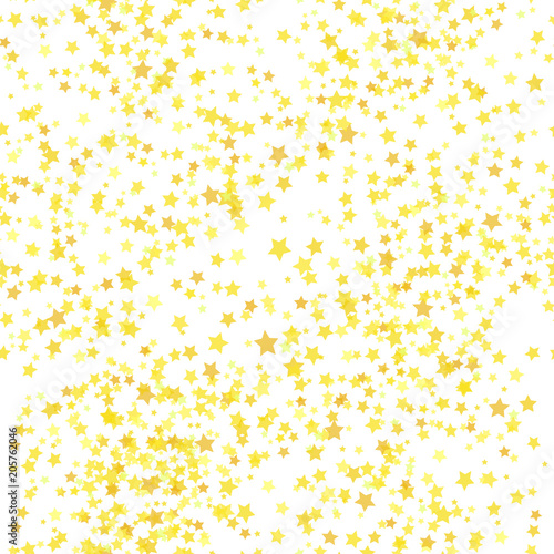 Set of Yellow Stars. Seamless Starry Pattern.