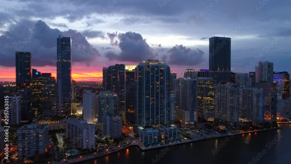 Aerial Brickell Bay Drive Miami Florida Aerial Brickell Bay Drive Miami Florida
