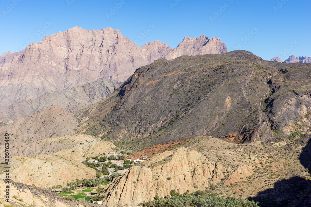 Village in the mountains of Wadi Bani Awf in Western Hajar - Oman