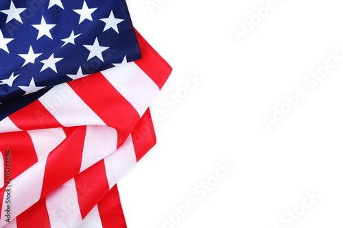 Fototapeta Naklejka Na Ścianę i Meble -  American flag on white background