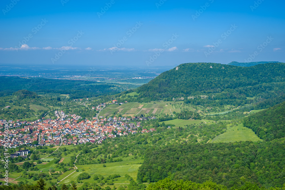 Landscape at the castle Hohenneuffen at Beuren, Swabian Alb, Germany
