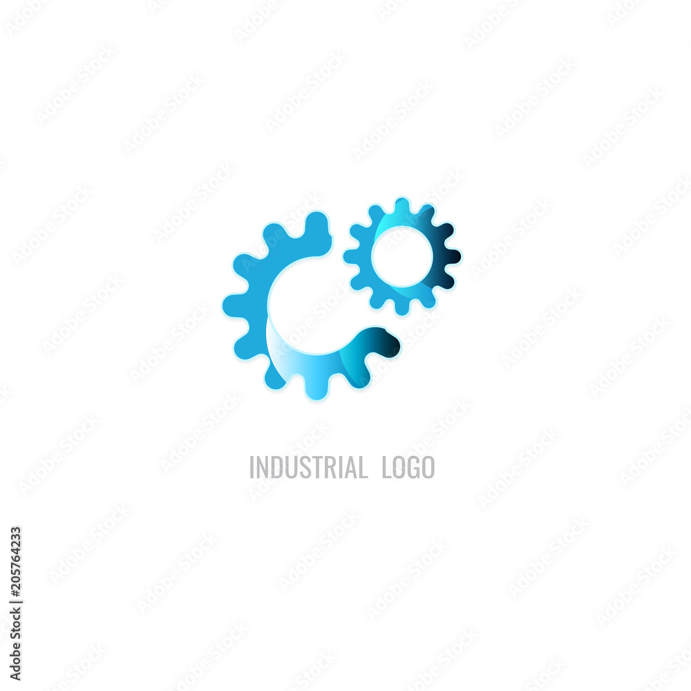 cog blue colour logo. industrial. vector. on white background. icon. symbol cog blue colour logo. industrial. vector. on white background. icon. symbol