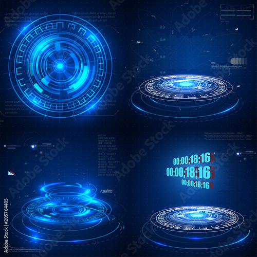 Abstract technological background Vector illustration. Futuristic sci fi hi tech concept background