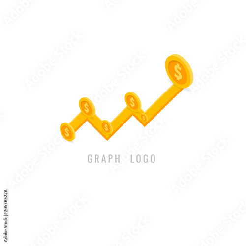 graph logo Creative concept for web. graphic Business. finance. media projects creation. vector. on white background. icon. symbol