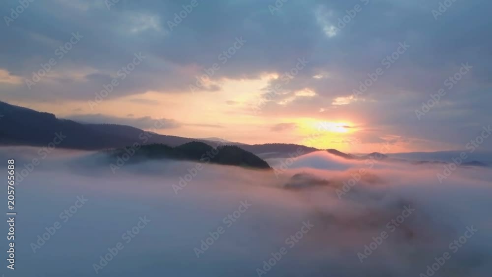 Aerial colors of sunrise above clouds Aerial colors of sunrise above clouds