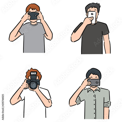 vector set of photographers