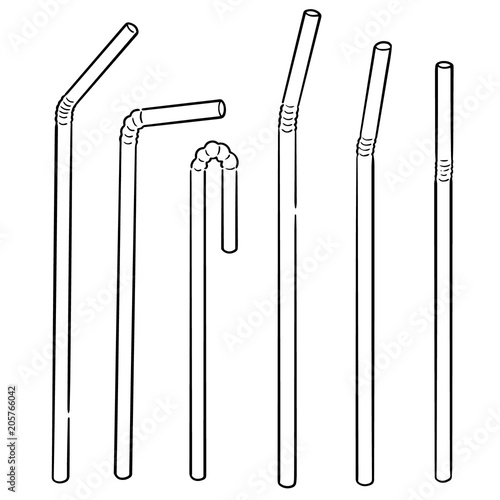 vector set of straw photo