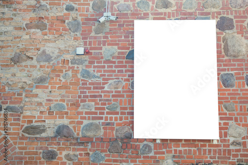 Wallpaper Mural Mock up. Blank billboard outdoors, outdoor advertising signboard, public information board on the wall. Torontodigital.ca