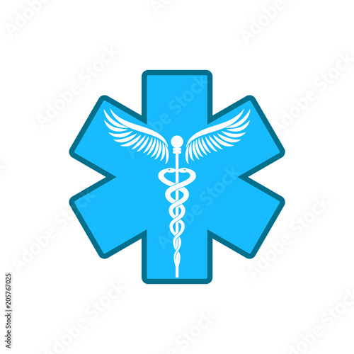 Caduceus - medicine symbol vector illustration.