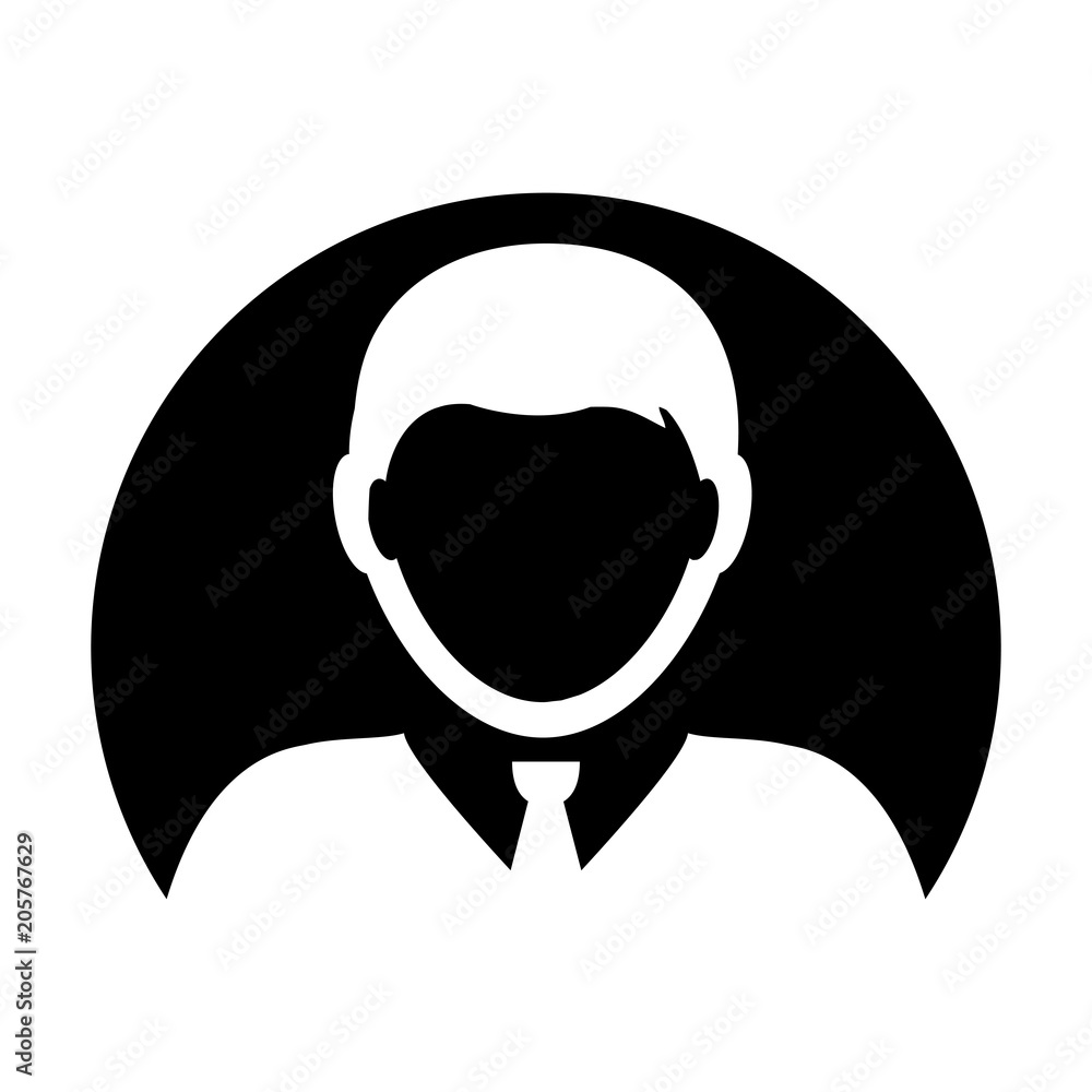 Person icon vector male user profile avatar symbol in circle flat color glyph pictogram illustration Person icon vector male user profile avatar symbol in circle flat color glyph pictogram illustration