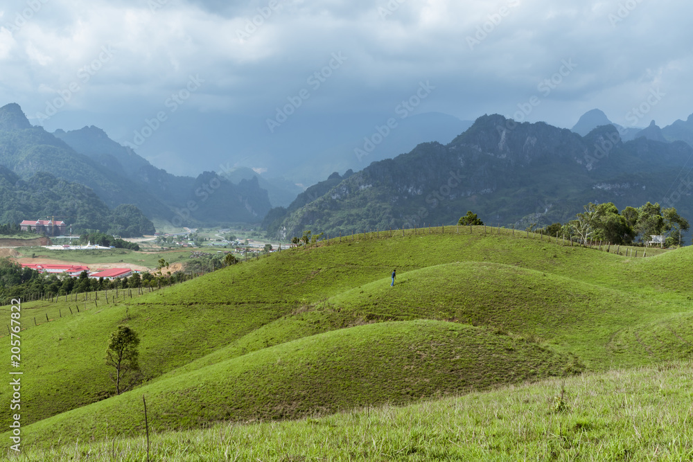 Amazing hill mountain in northern of laos