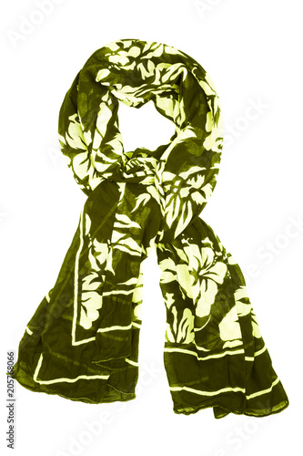 Silk scarf. Black silk scarf isolated on white background
