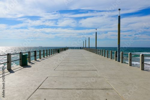 Jetty going into the Indian Ocean on Durban s  Golden Mile  beachfront  KwaZulu-Natal province of South Africa