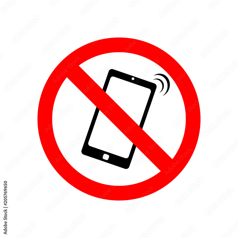 No Phone Sign Vector Illustration No Phone Sign Vector Illustration