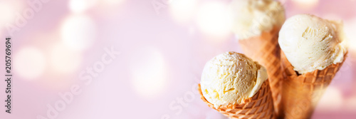 Various sorts ice cream cones
