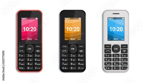 Push-button mobile phone