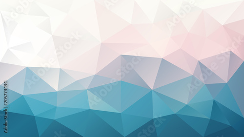 vector abstract irregular polygonal background - triangle low poly pattern - blue pink white color