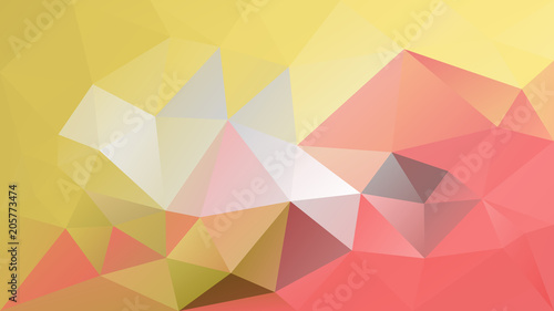 vector abstract irregular polygonal background - triangle low poly pattern - trendy pastel yellow pink color