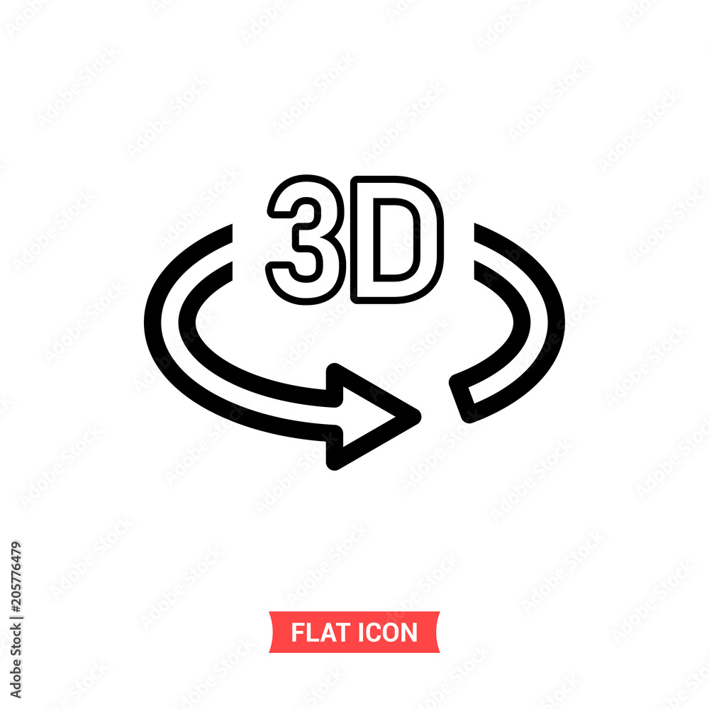 3D rotate vector icon