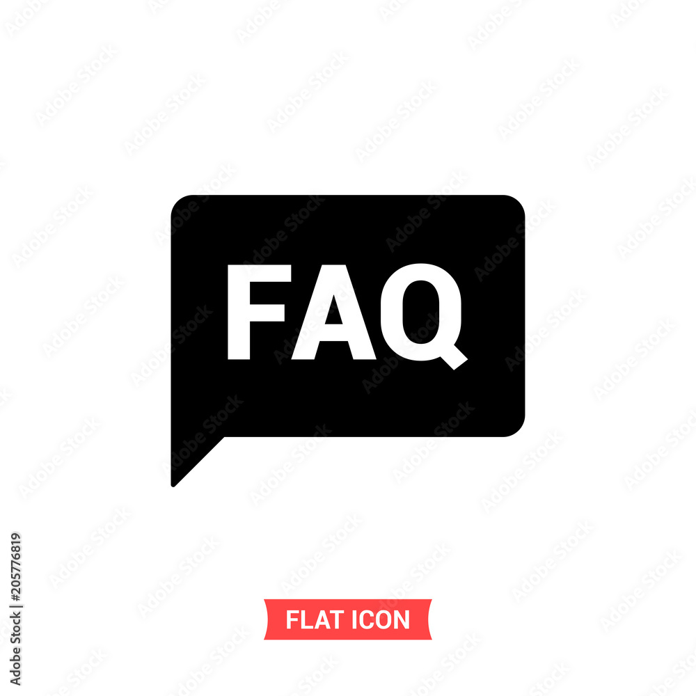 Announcement vector icon, FAQ symbol. Flat sign illustration for web or mobile app on white background Announcement vector icon, FAQ symbol. Flat sign illustration for web or mobile app on white background