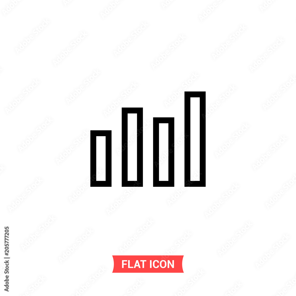 Assessment vector icon, graph symbol. Flat sign illustration for web or mobile app on white background