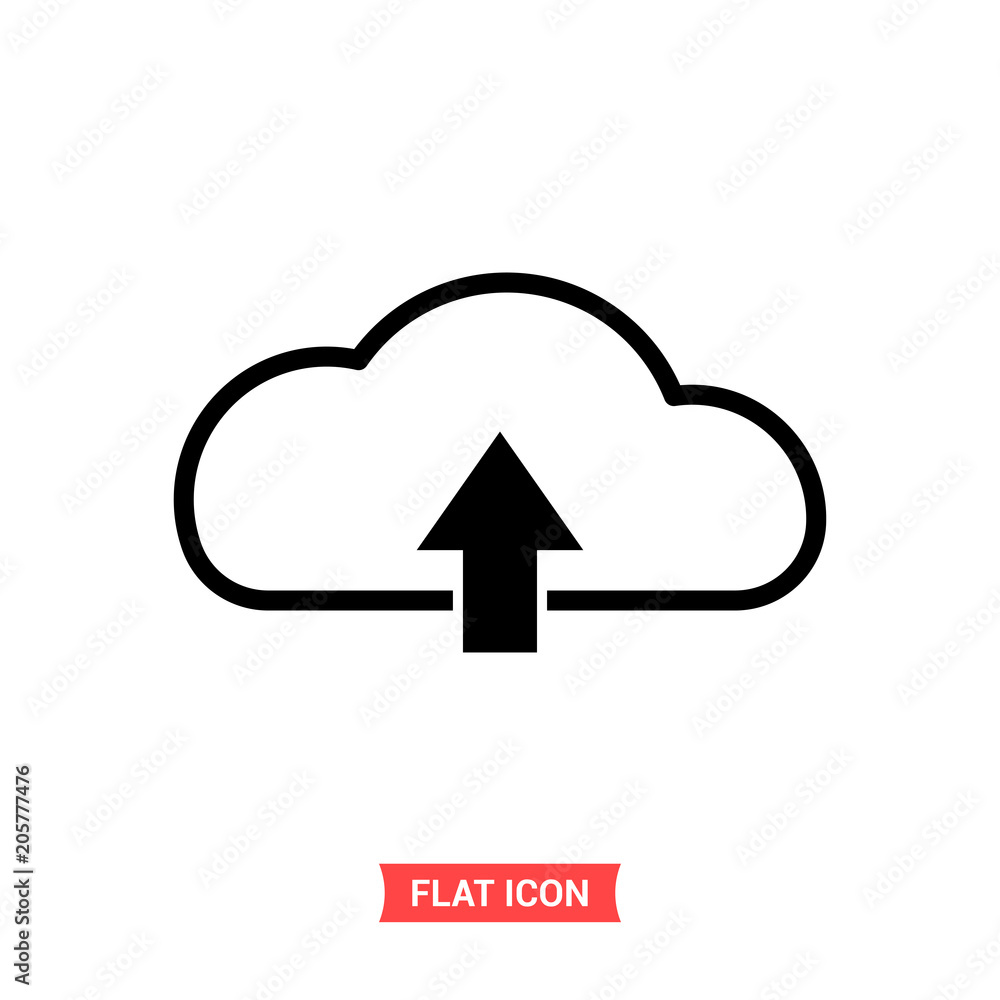 Backup vector icon, upload cloud symbol. Flat sign illustration for web or mobile app on white background Backup vector icon, upload cloud symbol. Flat sign illustration for web or mobile app on white background