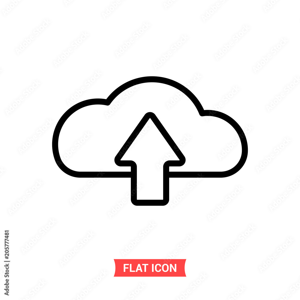 Backup vector icon, upload cloud symbol. Flat sign illustration for web or mobile app on white background Backup vector icon, upload cloud symbol. Flat sign illustration for web or mobile app on white background