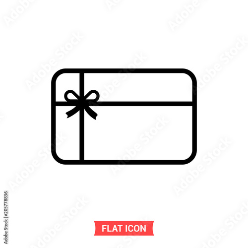 Gift card vector icon, surprise coupon symbol. Flat sign illustration for web or mobile app on white background