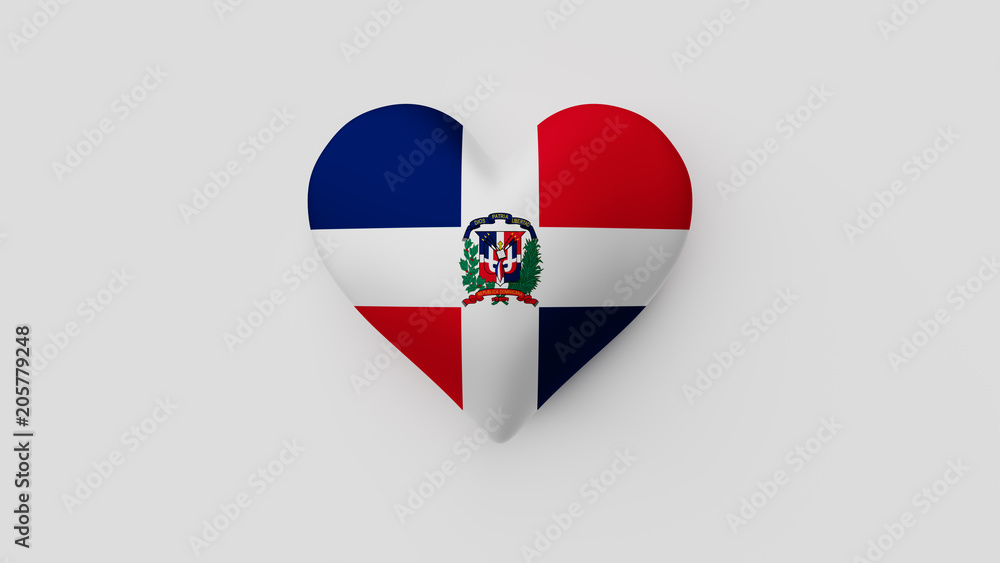Corazón bandera República Dominicana. 3D Corazón bandera República Dominicana. 3D