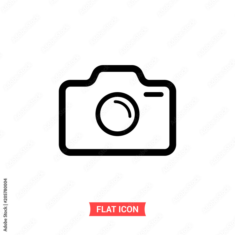 Camera vector icon, simple illustration for web or mobile app