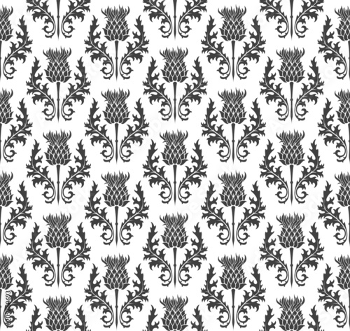 seamless pattern with thistle