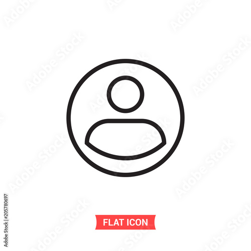 User vector icon, profile symbol. Flat sign illustration for web or mobile app on white background