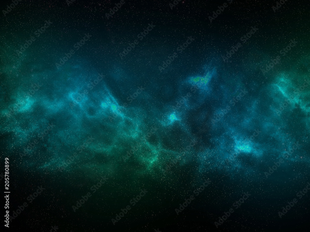 Digital Painting blue Nebula Space scene background