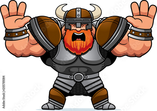 Cartoon Viking Scared