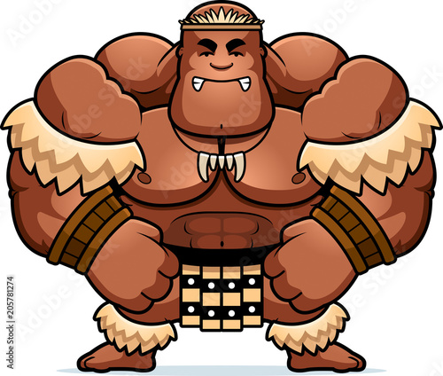 Cartoon Zulu Warrior Mad