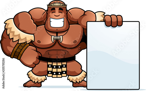 Cartoon Zulu Warrior Sign