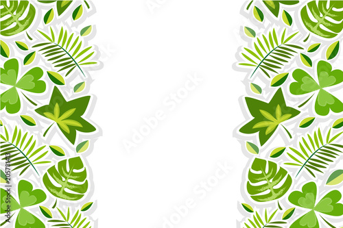 Vector Illustration EPS 10  hand drawn green leaf pattern for environment day