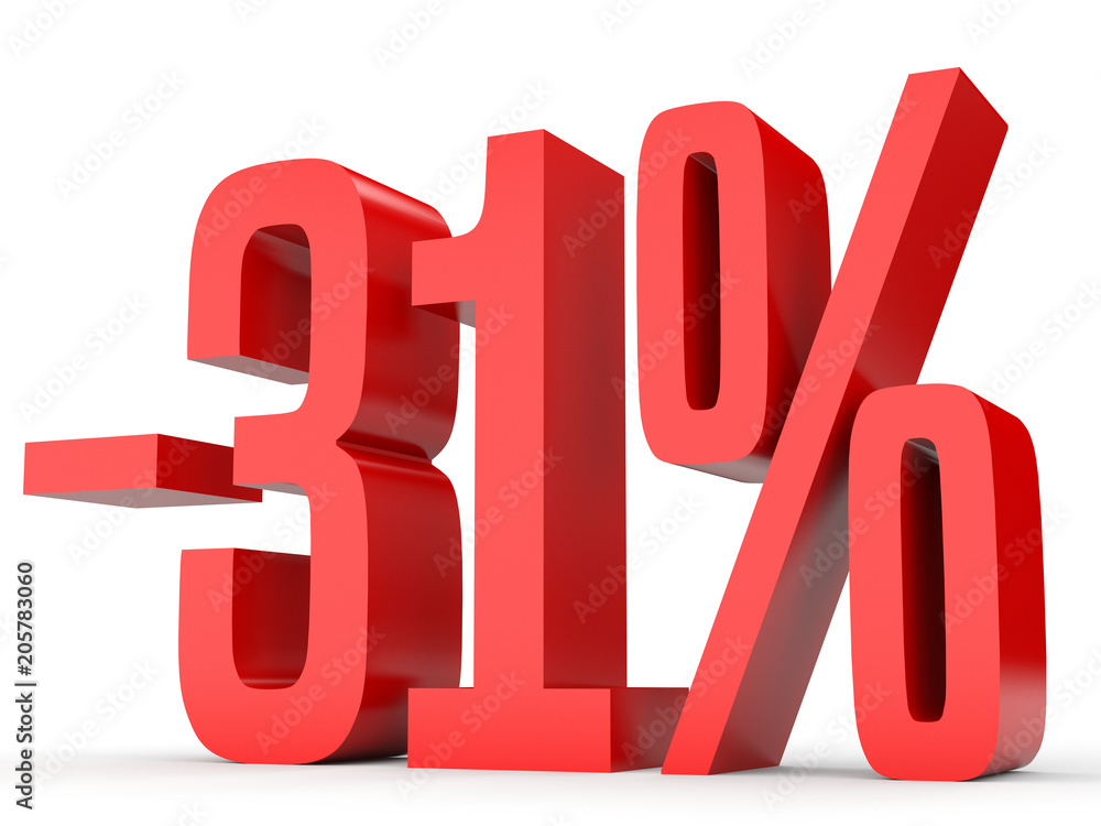 Minus thirty one percent. Discount 31 %. Minus thirty one percent. Discount 31 %.