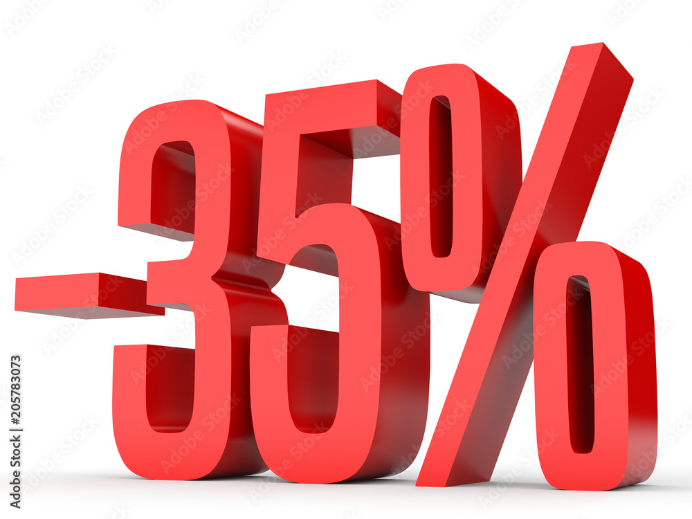 Minus thirty five percent. Discount 35 %. Minus thirty five percent. Discount 35 %.