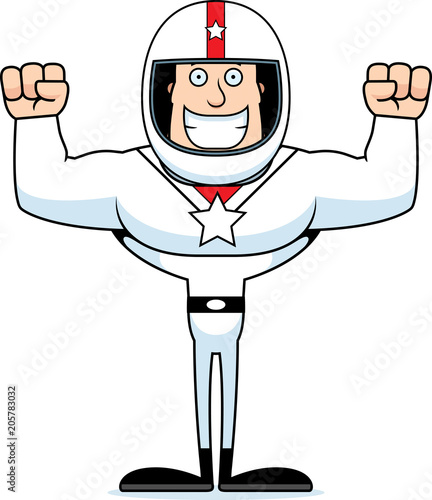 Cartoon Smiling Race Car Driver