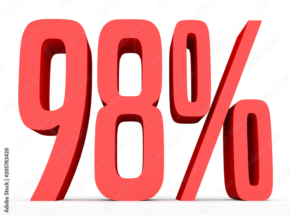 Ninety eight percent off. Discount 98 %.